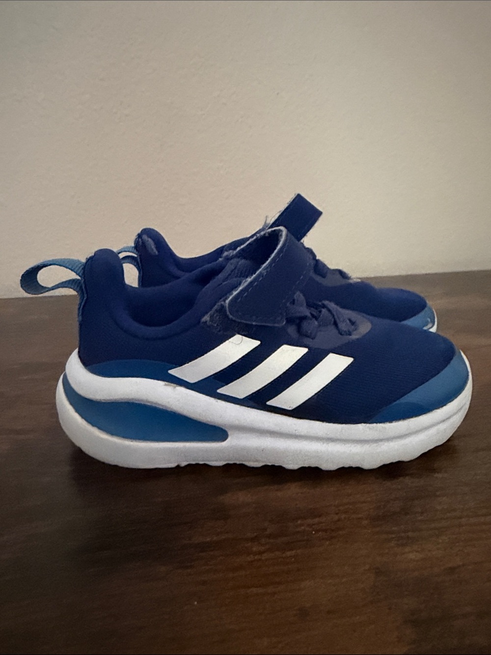 adidas Kids Navy Blue and White Velcro Sneakers